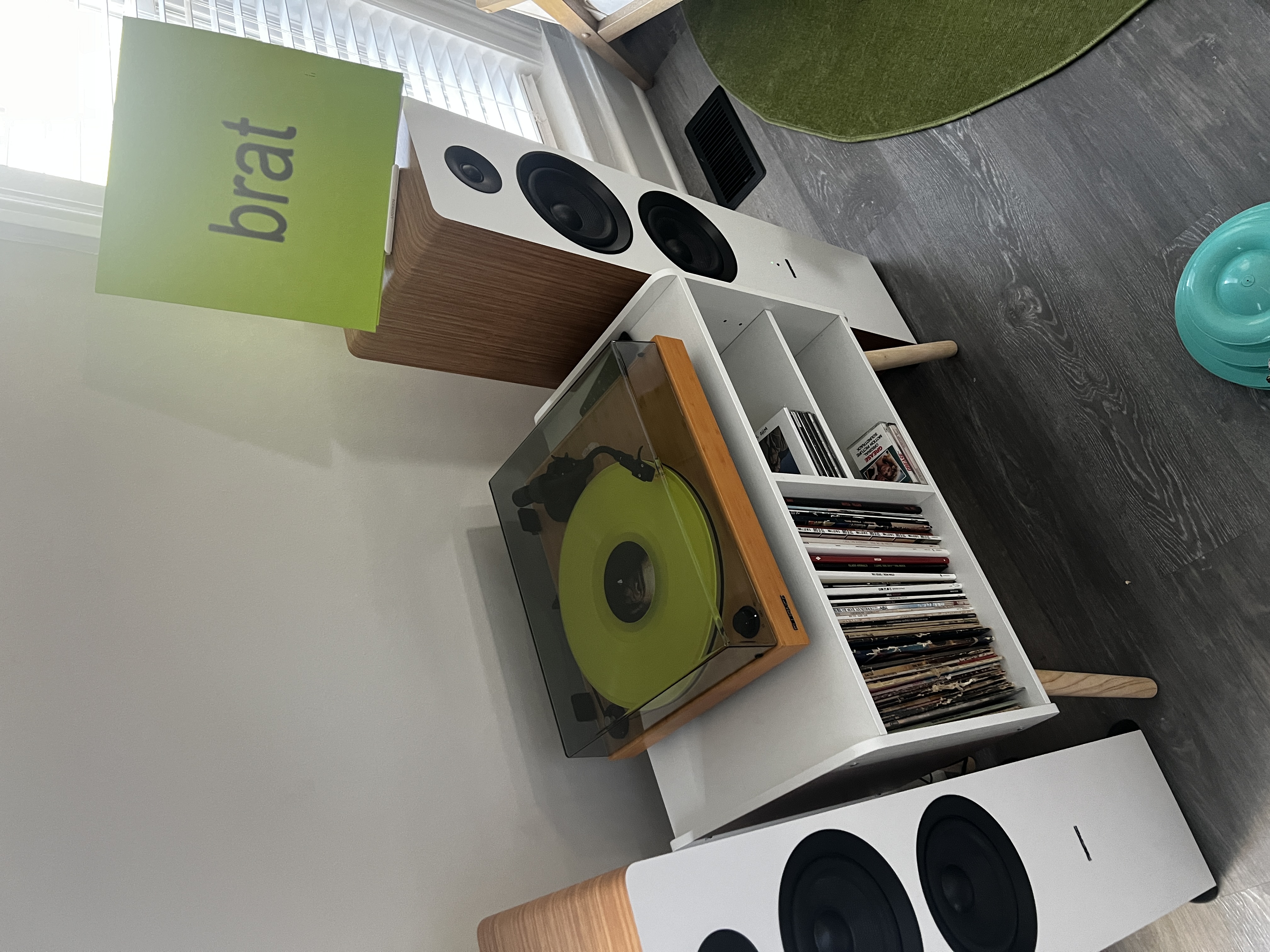 Vinyl record player setup